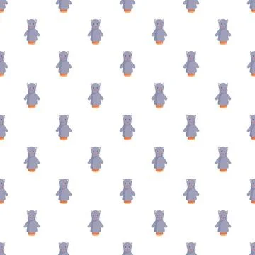 Cartoon cat finger puppet doll repeating pattern 库存插图