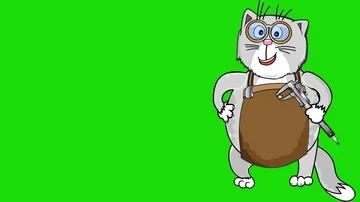 Cartoon Cat on green screen Video stock 85894338