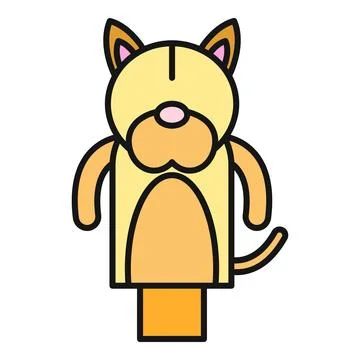 Cartoon cat hand puppet for children's storytelling 库存插图