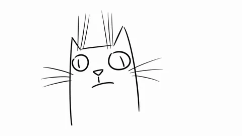 Cartoon cat meow. Frame by frame cartoon animation. Stock Footage 80031490