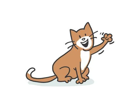 Cartoon cat set with different poses and emotions. Stock Illustration