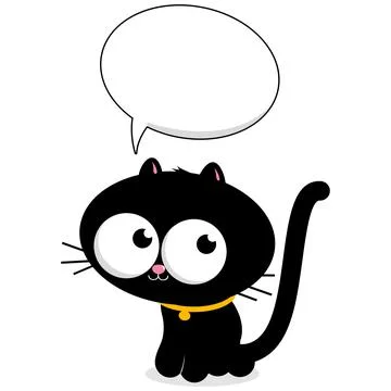 Cartoon cat with a speech bubble. Vector illustration Stock Illustration