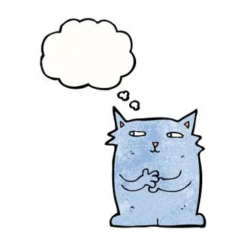 Cartoon cat with thought bubble Ilustración de archivo