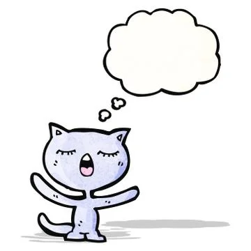 Cartoon cat with thought bubble Illustrazione stock