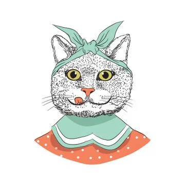 Cartoon cat vector illustration 스톡 일러스트