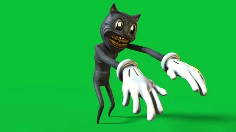 Cartoon Cat Walks Green Screen Front Hor... | Stock Video | Pond5