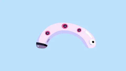 Cartoon caterpillar of butterfly or moth light pink color Stock Footage 304046876