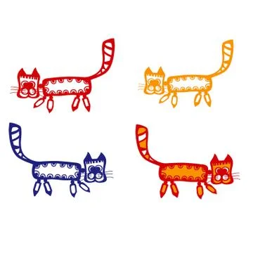 Cartoon cats. elements for your design. Stock Illustration