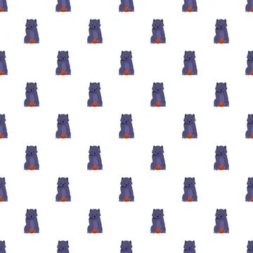 Cartoon cats playing with wool seamless pattern Stock Illustration
