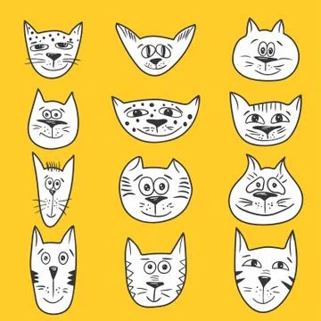 Cartoon cats set Stock Illustration
