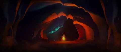 Cartoon Cave Interior With Campfire 스톡 동영상 269981951
