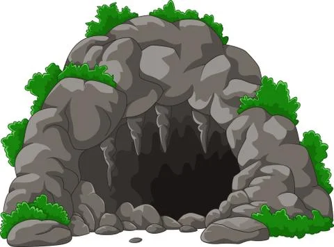 Cartoon the cave with stalactites 스톡 일러스트