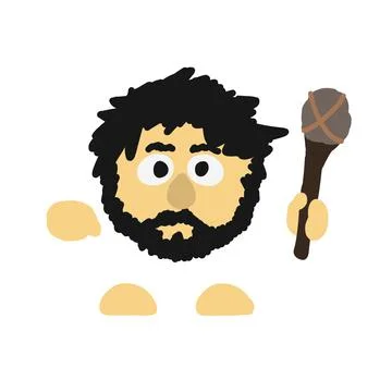 Cartoon caveman character Stock Illustration