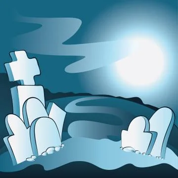 Cartoon cemetery Stock Illustration
