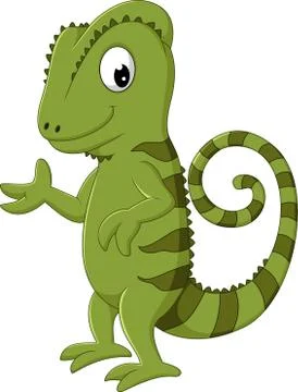 Cartoon chameleon posing Stock Illustration