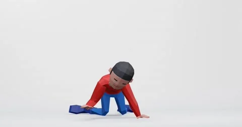 Cartoon character in begging desperate Stock Footage 196381113