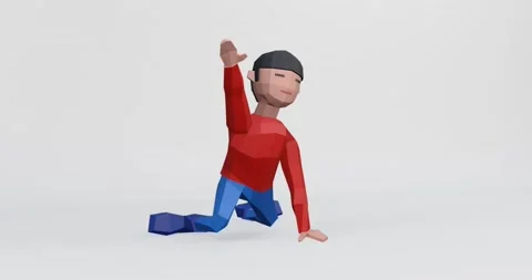 Cartoon character in begging desperate Stock Footage 196381118