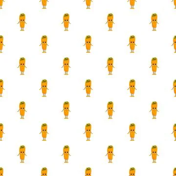 Cartoon character burrito repeating pattern on white background Stock Illustration