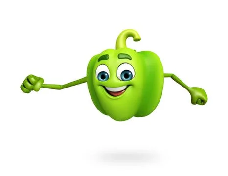 Cartoon character of capsicum Stock Illustration