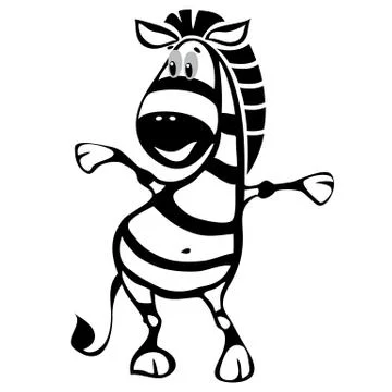Cartoon character cheerful zebra dancing Stock Illustration