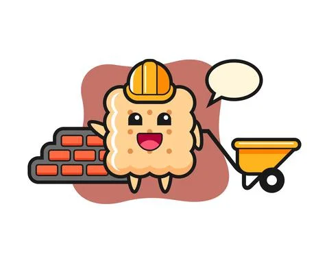 Cartoon character of cracker as a builder Stock Illustration