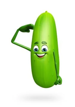 Cartoon character of cucumber Stock Illustration