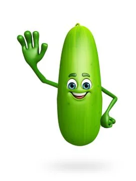 Cartoon character of cucumber Stock Illustration