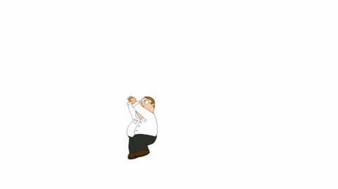 Cartoon character falling hanging 2/3 Stock Footage 30442865