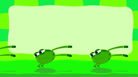 Cartoon character frog animals jumping loop animation for titles Stock Footage 186899429