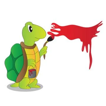 Cartoon character funny turtle Stock Illustration