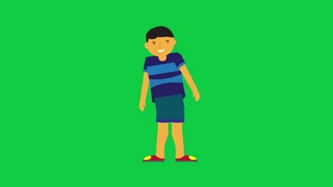 Cartoon character left eye close reaction loop Stock Footage 306057747