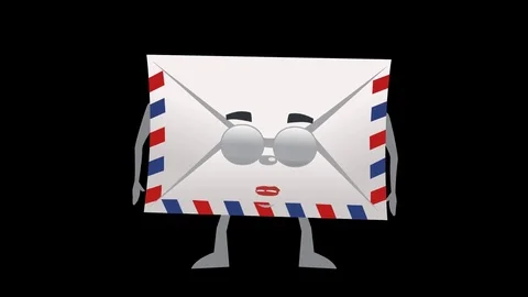 Cartoon Character Letter. 15th Pose Sleep with Animated Face. Alpha channel Stock Footage 72178579