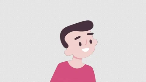 Cartoon Character Looking Around On Alpha Channel Stock Footage 303602833