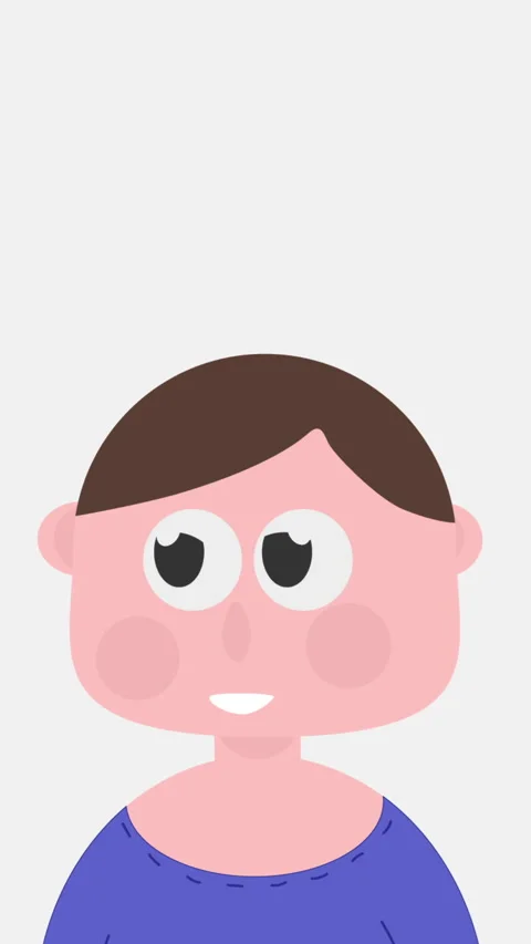 Cartoon Character Looking Around Vertical Stock Footage 295860851
