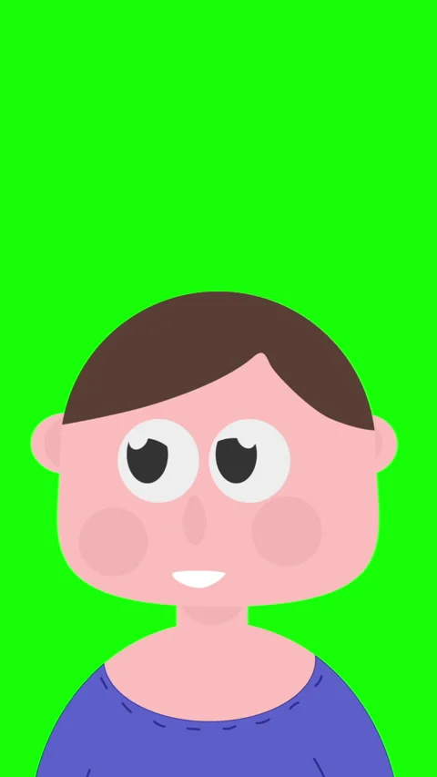 Cartoon Character Looking Around Vertical Green Screen Video stock 295860855