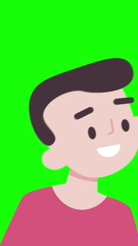Cartoon Character Looking Around Vertical Green Screen Stock Footage 303602825