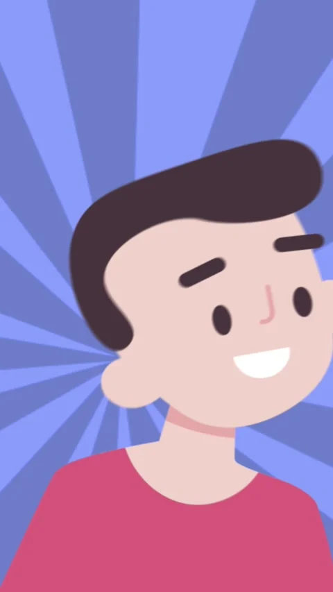 Cartoon Character Looking Around Vertical Stock Footage 303602834