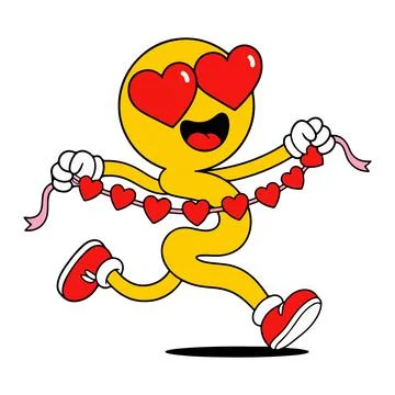 Cartoon Character in Love Stock Illustration