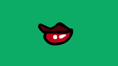 Cartoon Character Mouth Lip Sync On Green Screen 2D Animation Stock Footage 317464873