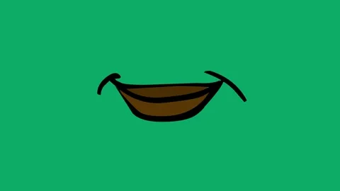 Cartoon Character Mouth Lip Sync On Green Screen 2D Animation 스톡 동영상 317464892
