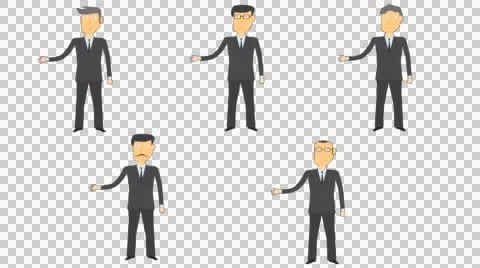 Cartoon character  pack hello gesture alpha Stock Footage 49033763