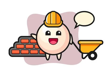 Cartoon character of pearl as a builder Stock Illustration