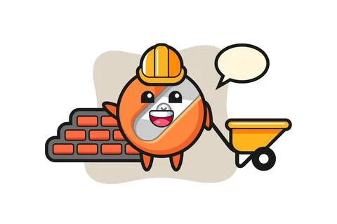 Cartoon character of pencil sharpener as a builder Stock Illustration