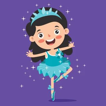 Cartoon Character Performing Classical Ballet Stock Illustration