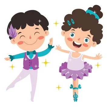 Cartoon Character Performing Classical Ballet Stock Illustration