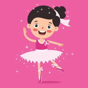 Cartoon Character Performing Classical Ballet Illustrazione stock