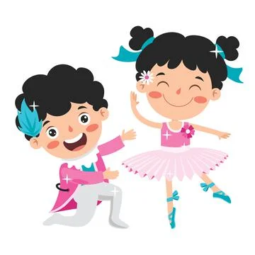 Cartoon Character Performing Classical Ballet Stock Illustration