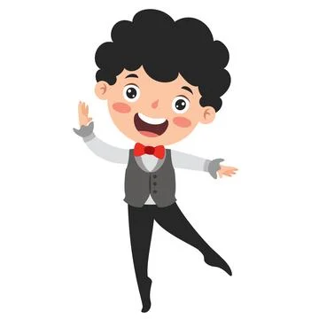Cartoon Character Performing Classical Ballet Stock Illustration
