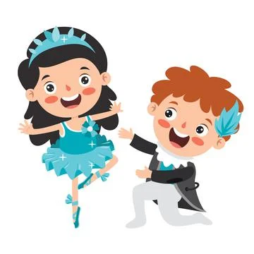 Cartoon Character Performing Classical Ballet Stock Illustration