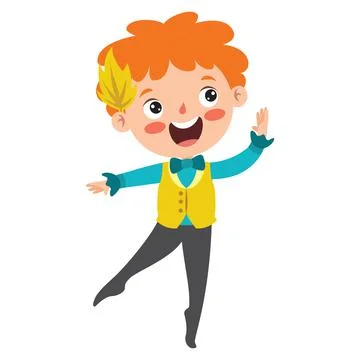 Cartoon Character Performing Classical Ballet Stock Illustration